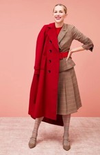 New Halogen X Atlantic-pacific Wool Blend Coat - Red - 12 Us