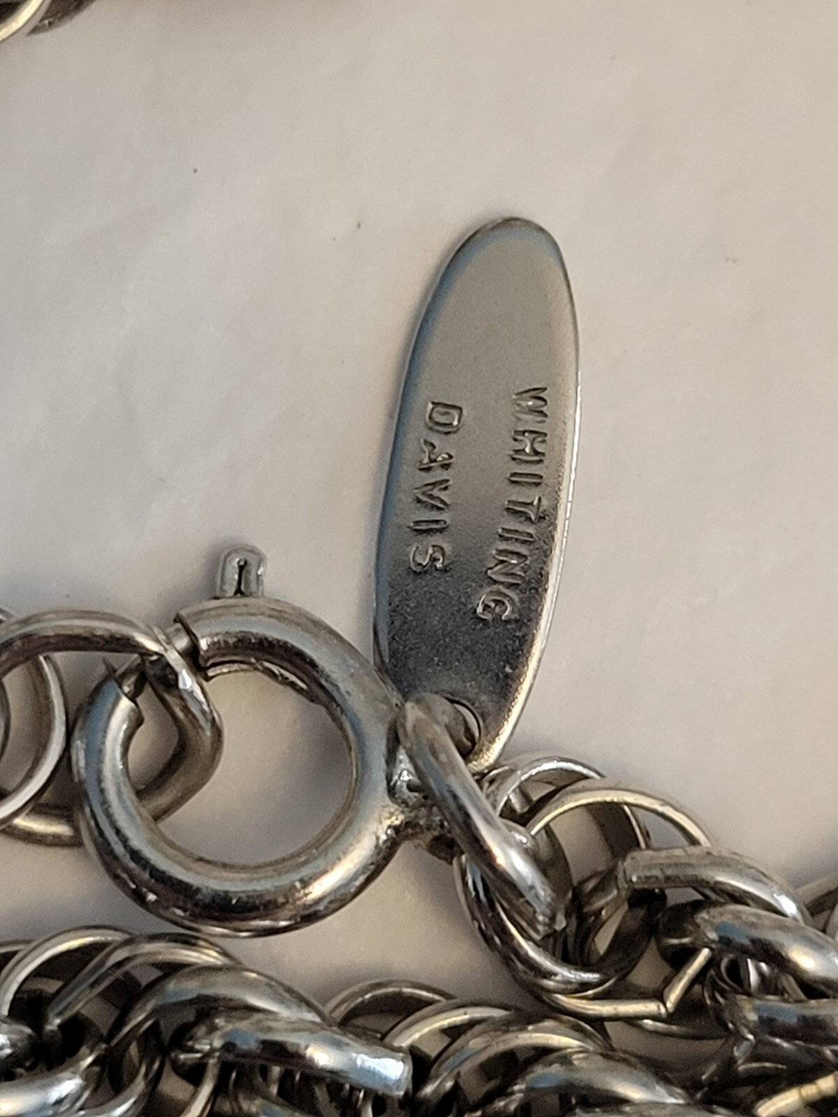 Whitting Davis 24 Inch Rope Silvertone Necklace - Gem