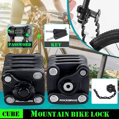 ROCKBROS Bike Security Anti-Theft Password Lock /& Mountain Bike Key Cube Lock