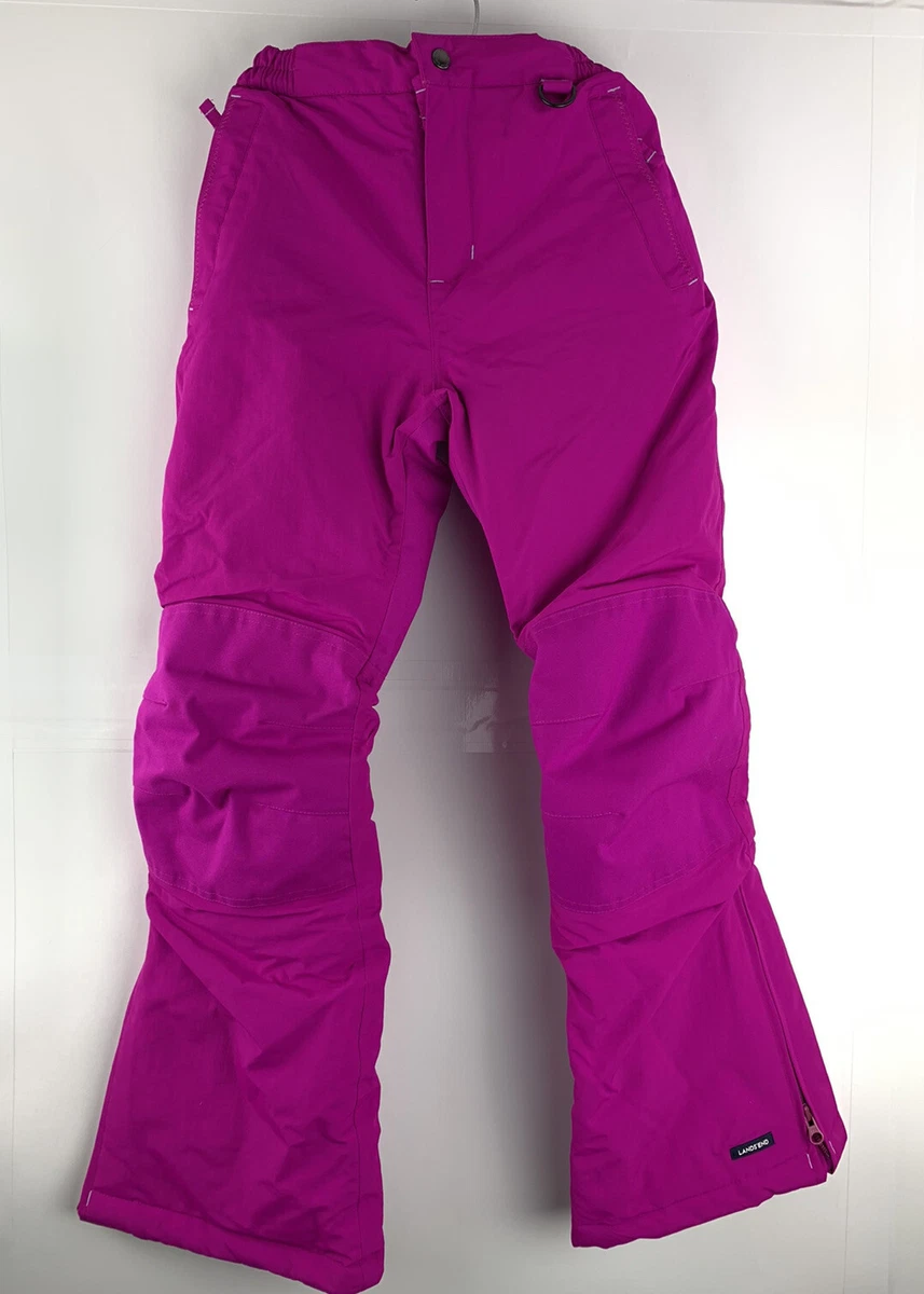 Lands End Kids Girls Snow Pants Raspberry Pink Elastic Waist Grow A Longs  NWOT