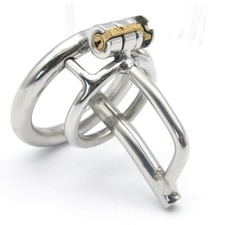 Male Chastity Device Super Small Short Cage Ring Lock Metal US Ship A297