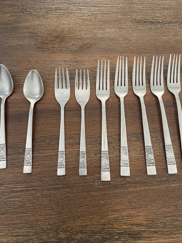 National Stainless Flatware LAUREEN Rose Serving Spoons, Forks,Spoons 15 - Picture 5 of 9