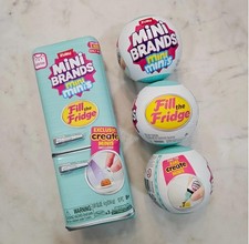 Mini Brands Fill the Fridge Playset Assorted Plus 3 S1 Mini Minis Balls.