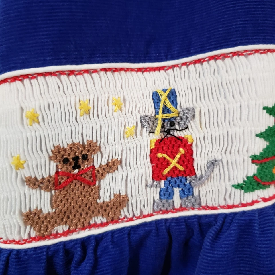 Vestido Anavini Calado Niña Talla 8 Cascanueces Navidad Corderoy Vacaciones Oso Foto 4 de 4