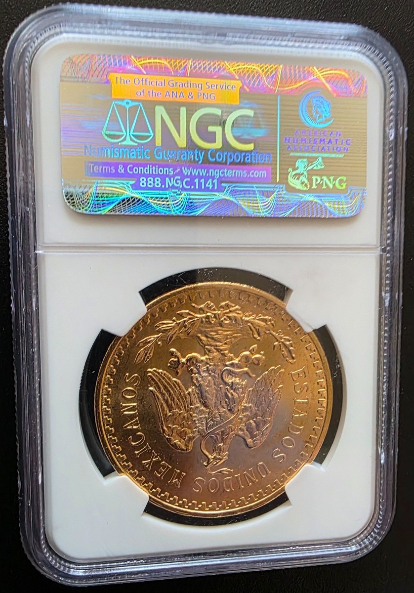 1943 Centenario Mexican 50 Pesos Mexican Gold NGC MS65 Gold Coin