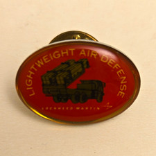 Vintage Lockheed Martin Lightweight Air Defense Red Oval Military Lapel Pin