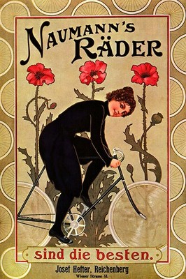 366841 Boy Riding Naumann Rader Bicycle Bike Cycle Sport Vintage Poster