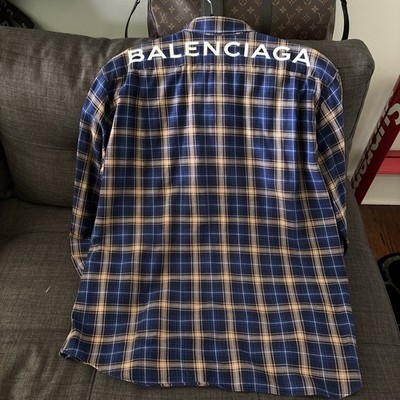 BALENCIAGA チェック柄ネルシャツ Lサイズ Balenciaga Plaid Flannel Size 41 Oversized | eBay