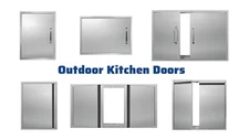 Outdoor Kitchen Doors with Vertical invisible Handle Stainless Flush Mount Door
