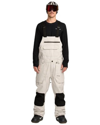 Volcom Roan Bib Overall Men's Snow Pants, Stone, Large
