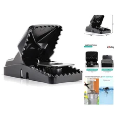 Large Steel Spring Rat Traps - Instant Kill, Hands-Free Disposal, 4 Pack