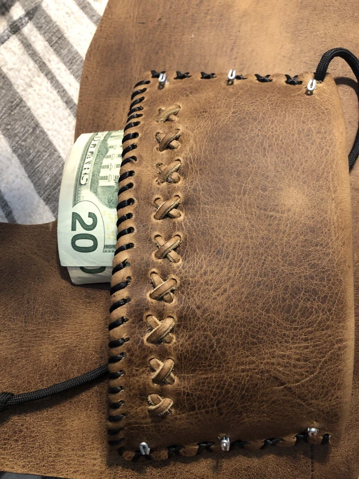 Leather Wrist Wallet. Viking Gauntlet, Bracelet. Genuine Cow Leather Top Quality - Image 4 of 4