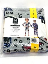 NIP BOYS COTTON PAJAMAS SPORTS/MOVIES 4-PIECE SET 100 ORGANIC COTTON SIZE 6