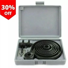 16Pcs Hole Saw Drill Bit Kit w/Mandrels Saws w/ Case Wood Plastic Sheet Metal 🥇