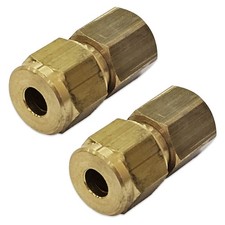 COMPRESSION FITTINGS x 2 ADAPTOR CONNECTORS 6mm x 1/8" BSP FEMALE GAS PIPE