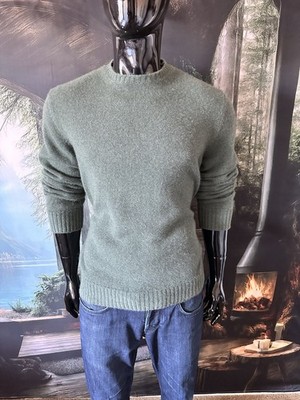 Saman Amel Off Green Crewneck Cashmere Sweater Size 50