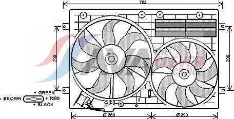 FAN ENGINE COOLING VN7529 FOR SKODA OCTAVIA/II/Combi/III LAURA SUPERB FABIA 2.0L - Image 2 of 4
