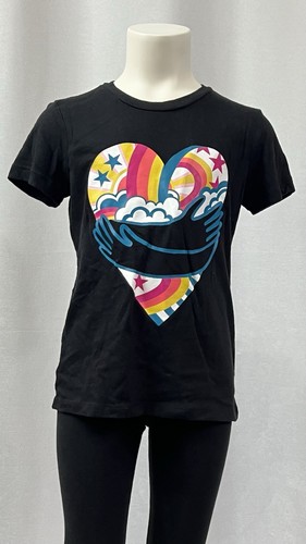 Old Navy Girls Short Sleeve Round Neck Graphic Black T-Shirt Size S (6-7)