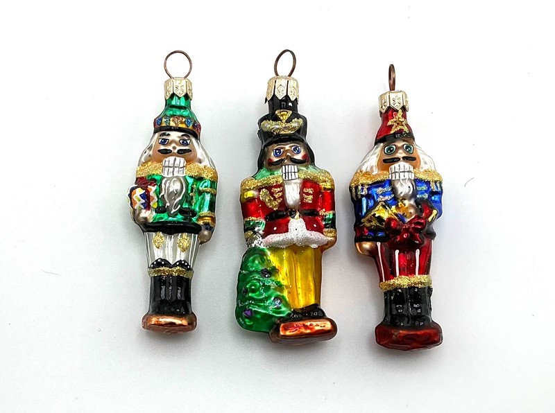 RADKO NUTCRACKER TRIO GEMS GLASS CHRISTMAS ORNAMENTS 99-964-0