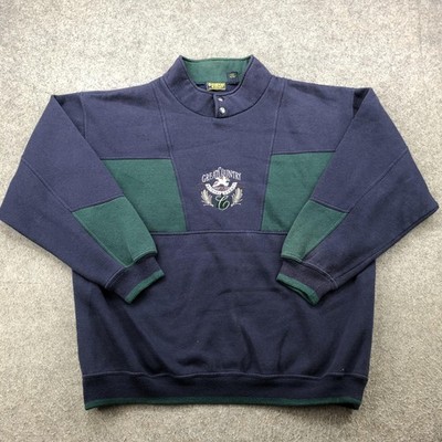 Vintage OshKosh B'Gosh Pullover Mens XL Navy Green Great Country Embroidered 90s
