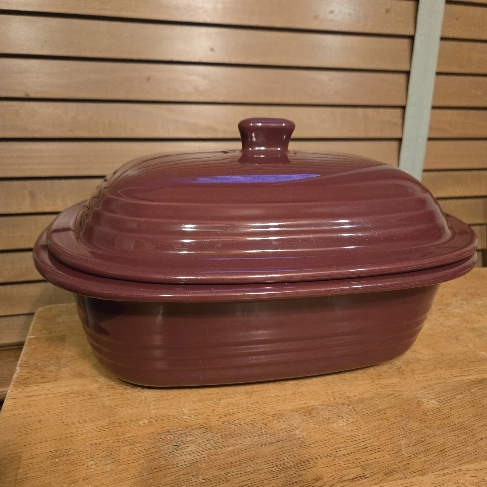 Pampered Chef 3.1Qt 3L Cranberry Deep Covered Baker Roaster Dutch Oven Stoneware