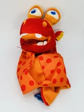 HABA Eat-It-Up Red Dragon Monster 12" Plush Hand Puppet w/ Rattle Ball Germany