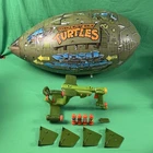 Vintage  1988 Playmates TMNT Blimp Holds Air w Accessories and NEAR COMPLETE