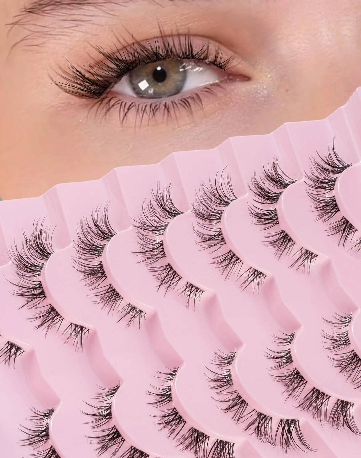 Natural Look Cluster Lashes Extensions Fluffy Lash Clusters Fake Eyelashes C ... image 1