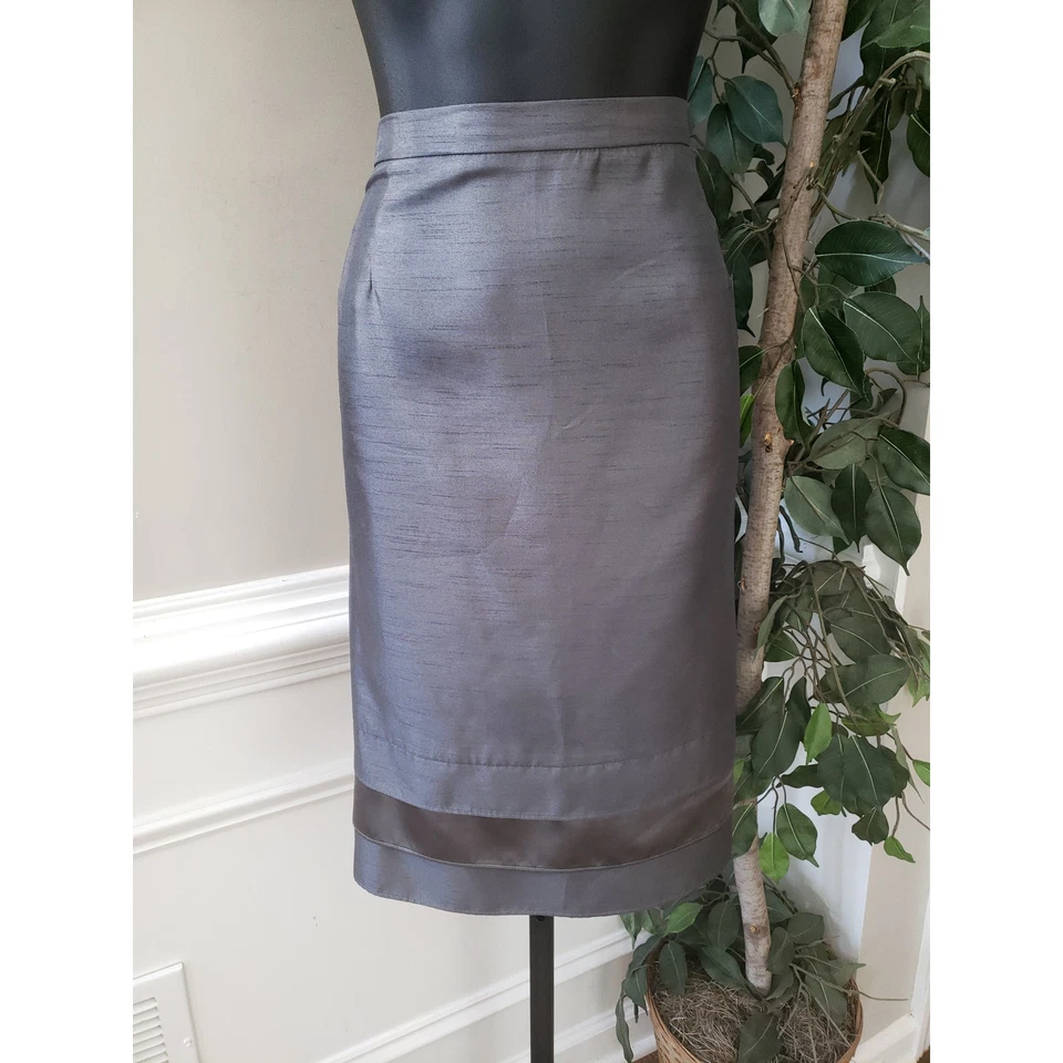 Conjunto de traje falda Dana Kay para mujer 18 plata cuello de un solo pecho 3 botones delanteros Foto 2 de 4