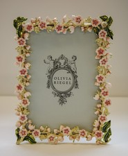 OLIVIA RIEGEL Crystal  Enamel "Bella" 5x7 Photo Frame New in Box