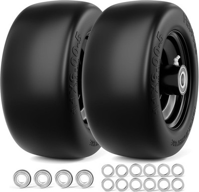 11x6.00-5 Lawn Mower Tires Flat Free, Zero Turn Front 11x6.00-5, BLACK