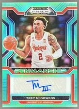 2022 Prizm Draft Picks #CP-TMC Trey McGowens Nebraska College Penmanship Green