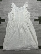 Sezane Dress Womens 42 Us 10 White Cotton Floral Lace Blouson