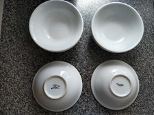 6 x Assorted Vitrified 16cm Cereal Oatmeal Bowls by Porcelite and Royal Gen Ware