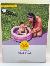 Sun Squad Inflatable Mini Pool 27in Toddler Baby Kiddie Kid Play Summer Pink