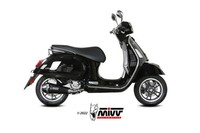 Mivv Delta Race Auspuff Schwarz Passend FüR Piaggio Vespa GTS 300 2021-2024
