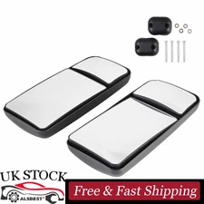2* DUAL UNIVERSAL MIRRORS Pair Tractors Truck Wing Split Fixing Dual Zoom HGV