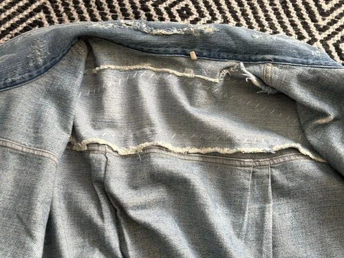 Levi’s  Blue Denim extra light distressed rare L image 12