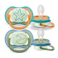 Philips SCF376/23 Avent Ultra Air Night-time Soothers, Light, Breathable So