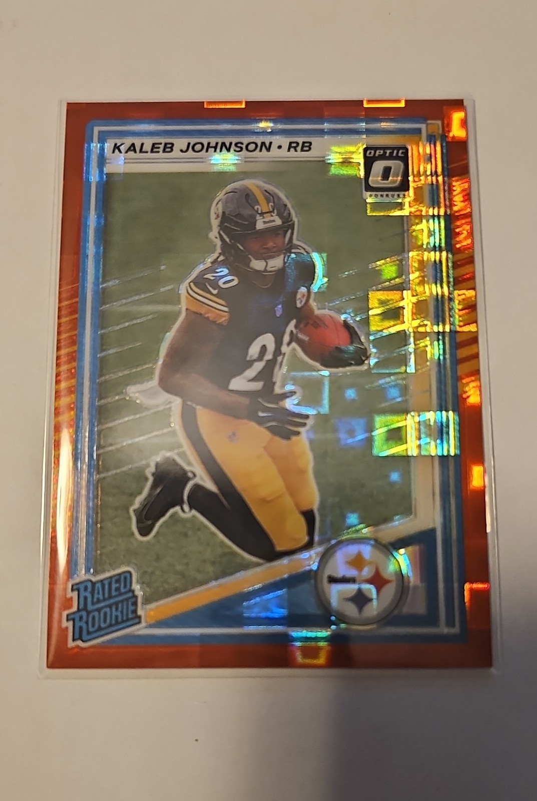 2025 Panini Donruss - Rated Rookie Kaleb Johnson #322 Optic Preview Red Pandora