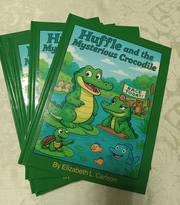childrens books Huffle and the Mysterious Crocodile 8x11 hardcover author signed