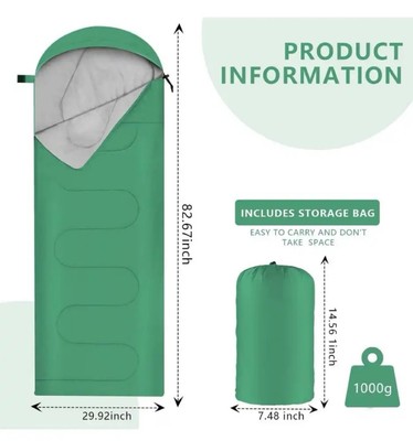 New Green Sleeping Bag  In Backpack