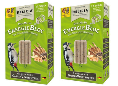 DELICIA   PICK-ME-UP ENERGIE BLOC die alternative zum Meisenknödel 2 x 6 Stück