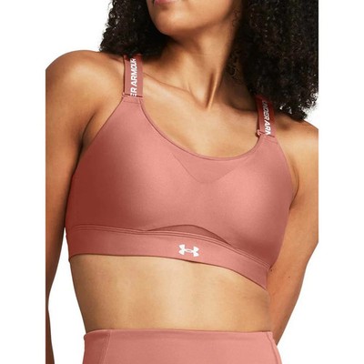 Under Armour Infinity High Sports Bra Women M Orange Molded Adjustable Strap Gym