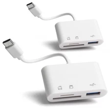 [2 Pack] SD Card Reader for Android, Micro SD Card to USB Adapter, USB C SD Card