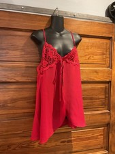Vintage Y2K Jaclyn Smith Red Lace Babydoll Lace Nightgown XL