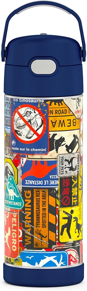 Thermos Funtainer Water Bottle Jurassic Park Dinosaur Handle