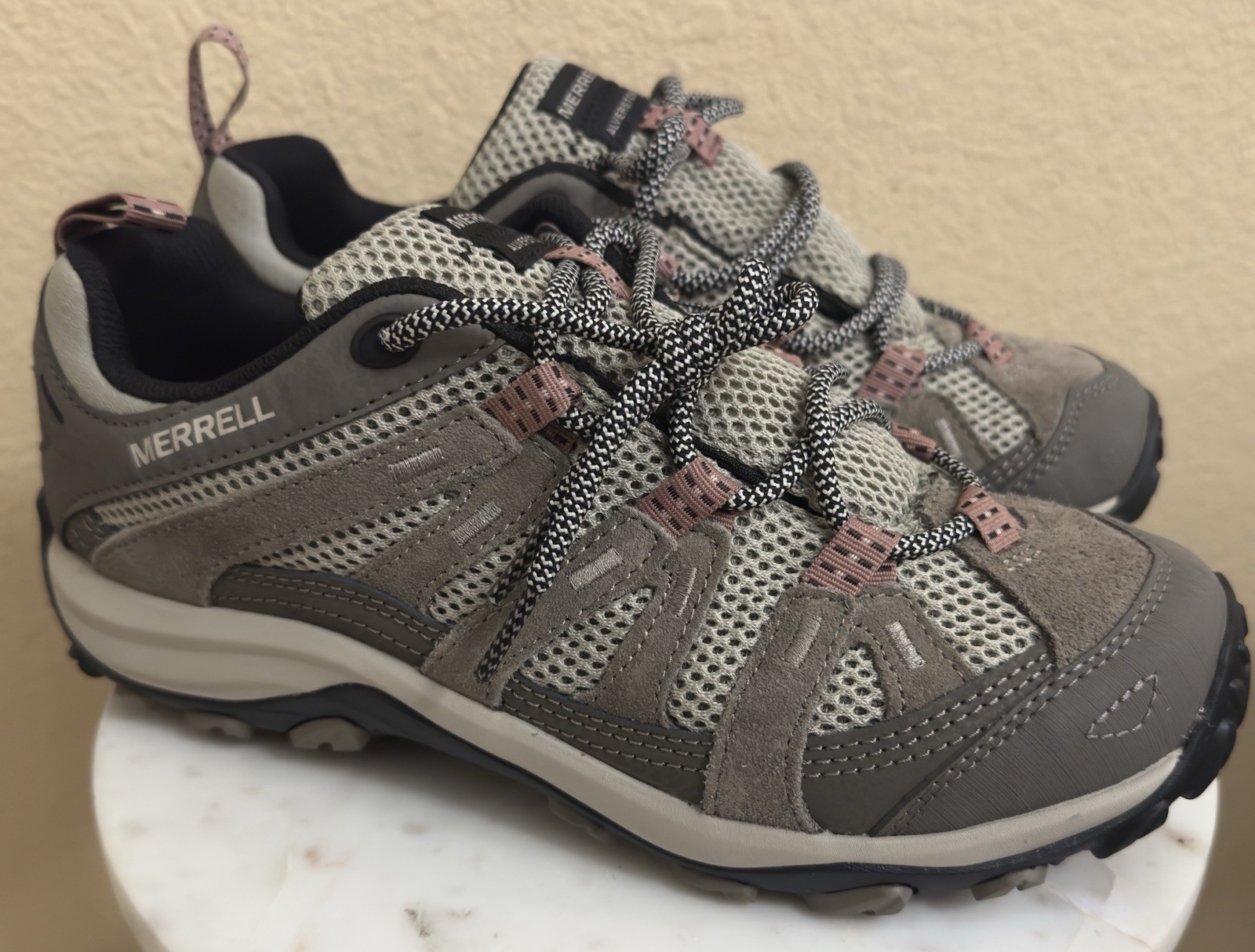 NUOVO donna MERRELL Alverstone 2 escursionismo scarpone basso sneaker camoscio grigio taglia 8 5