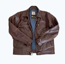 Jagdflieger Fliegerjacke BF-109 Pferdeleder Braun Herren Größe XL Leder