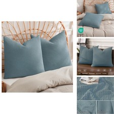PHF 100 Cotton Waffle Weave Throw Pillow Cover, 24" x 24", No Filling, 2 Pack